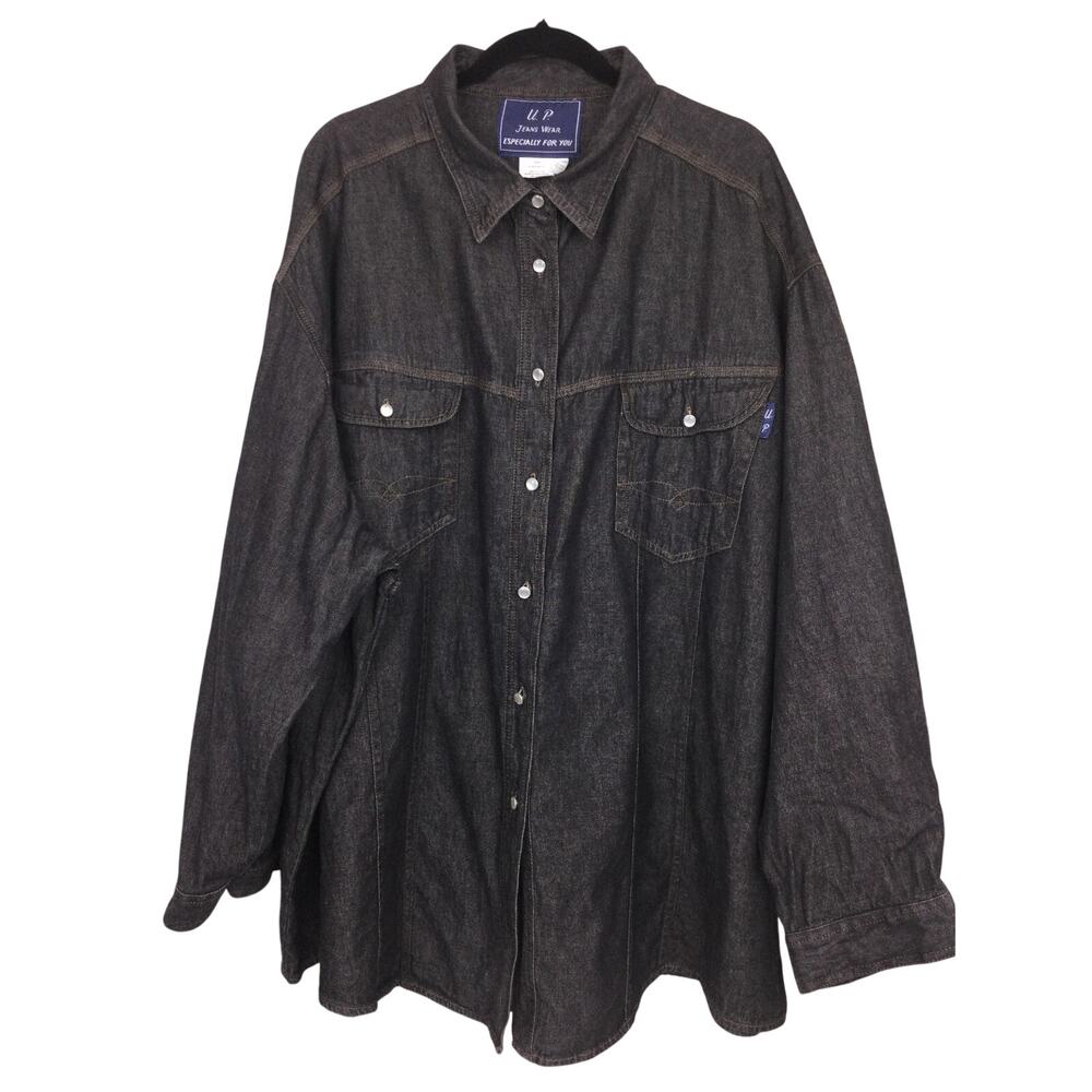 U.P. Jeans Wear VTG Streetwear Rugged Denim Pearl Snap Casual Oversized Shirt 32